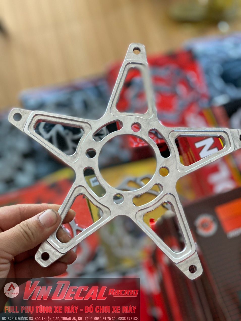 Lòng đĩa CNC khi xuống bánh nhỏ lắp đĩa zin cho winner raider satria ex 150 sonic