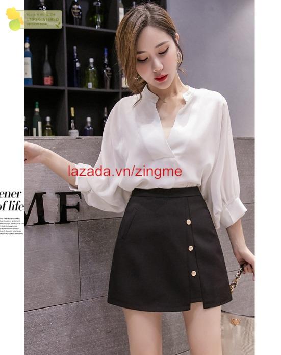 Chân váy xẻ tà nút mẫu b thời trang 1 mt1129 Zingme