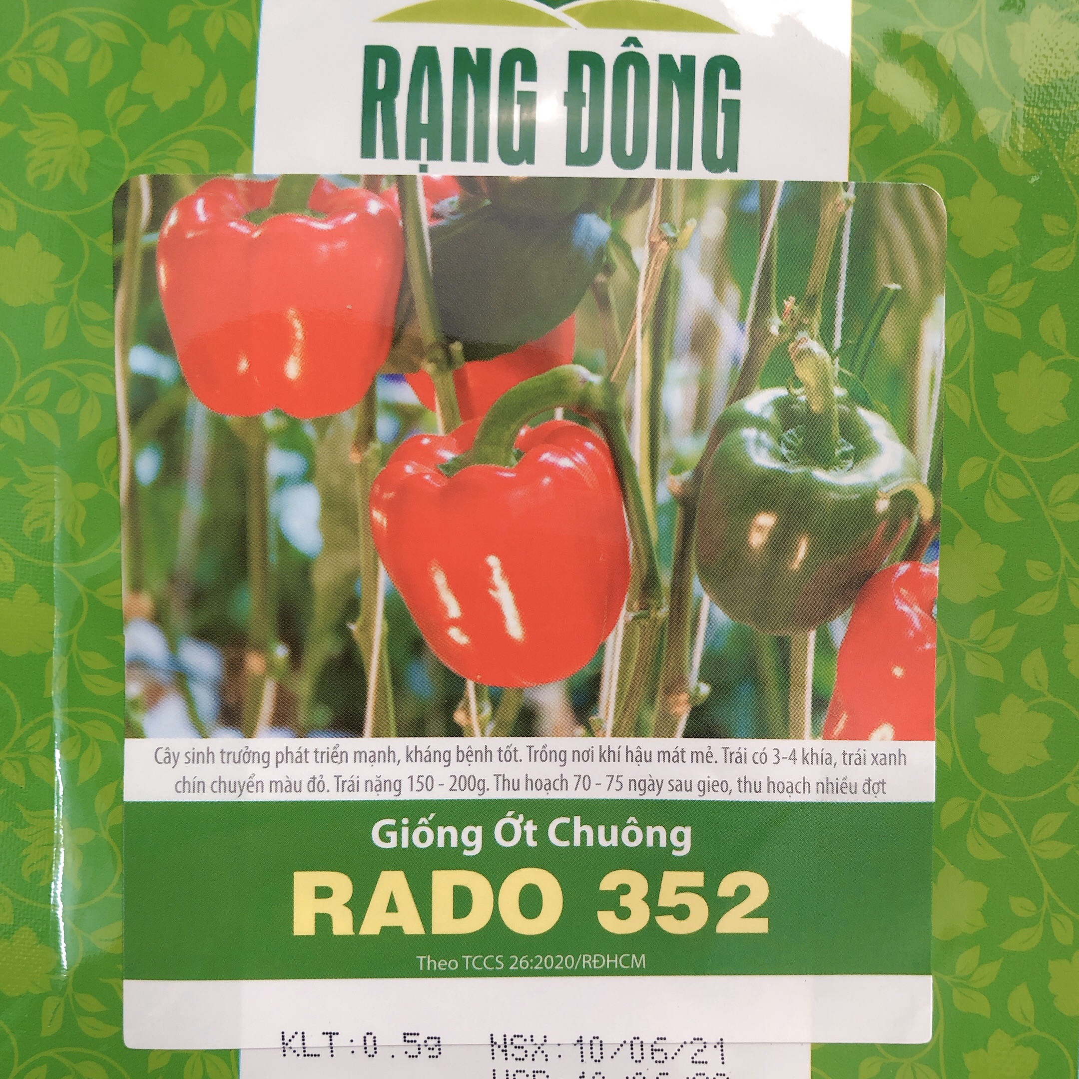 Hạt giống ớt chuông rado 352 rd gói 0.5gr