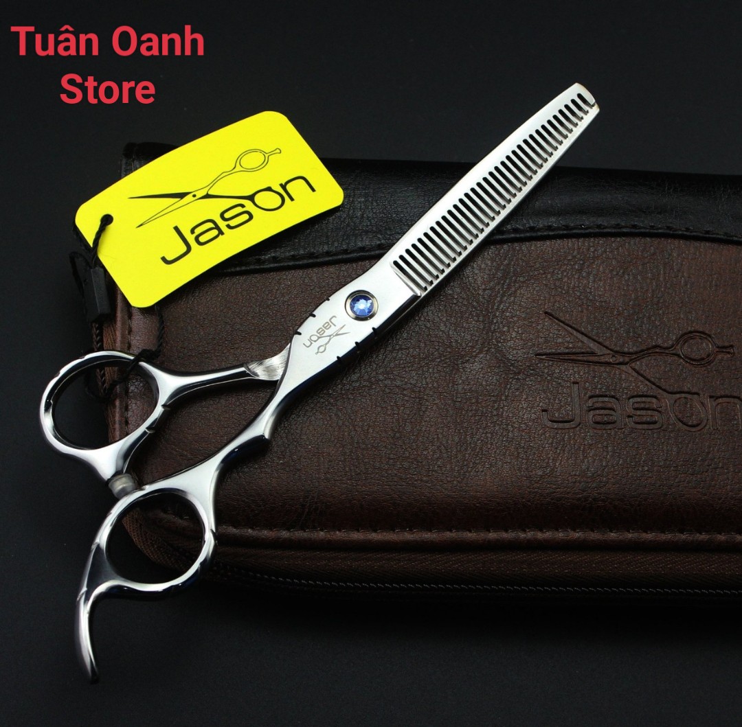 Kéo cắt tóc chuyên nghiệp Jason 6.0 (tặng kèm bao da+chỉnh kéo+dầu tra kéo )