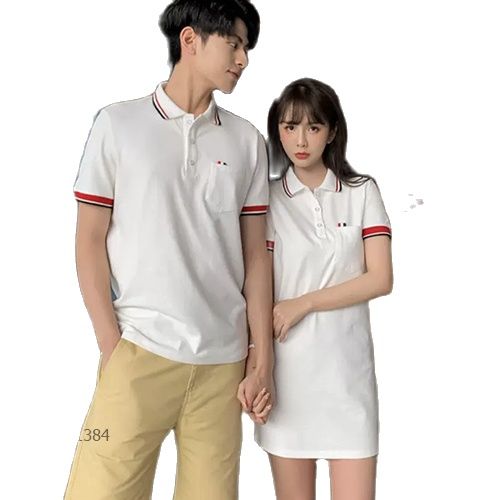 Đầm Thun Đôi trắng viền