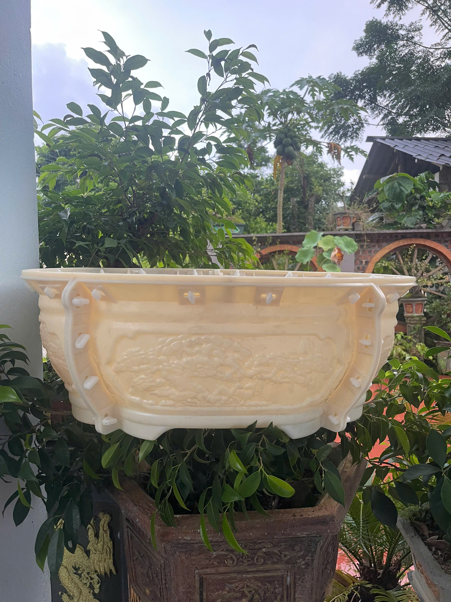 Khuôn đúc chậu cảnh Bonsai  Ovan 60 ( khuôn ABS siêu bền có lòng trong, dễ dàng sử dụng , không cần kỹ thuật)