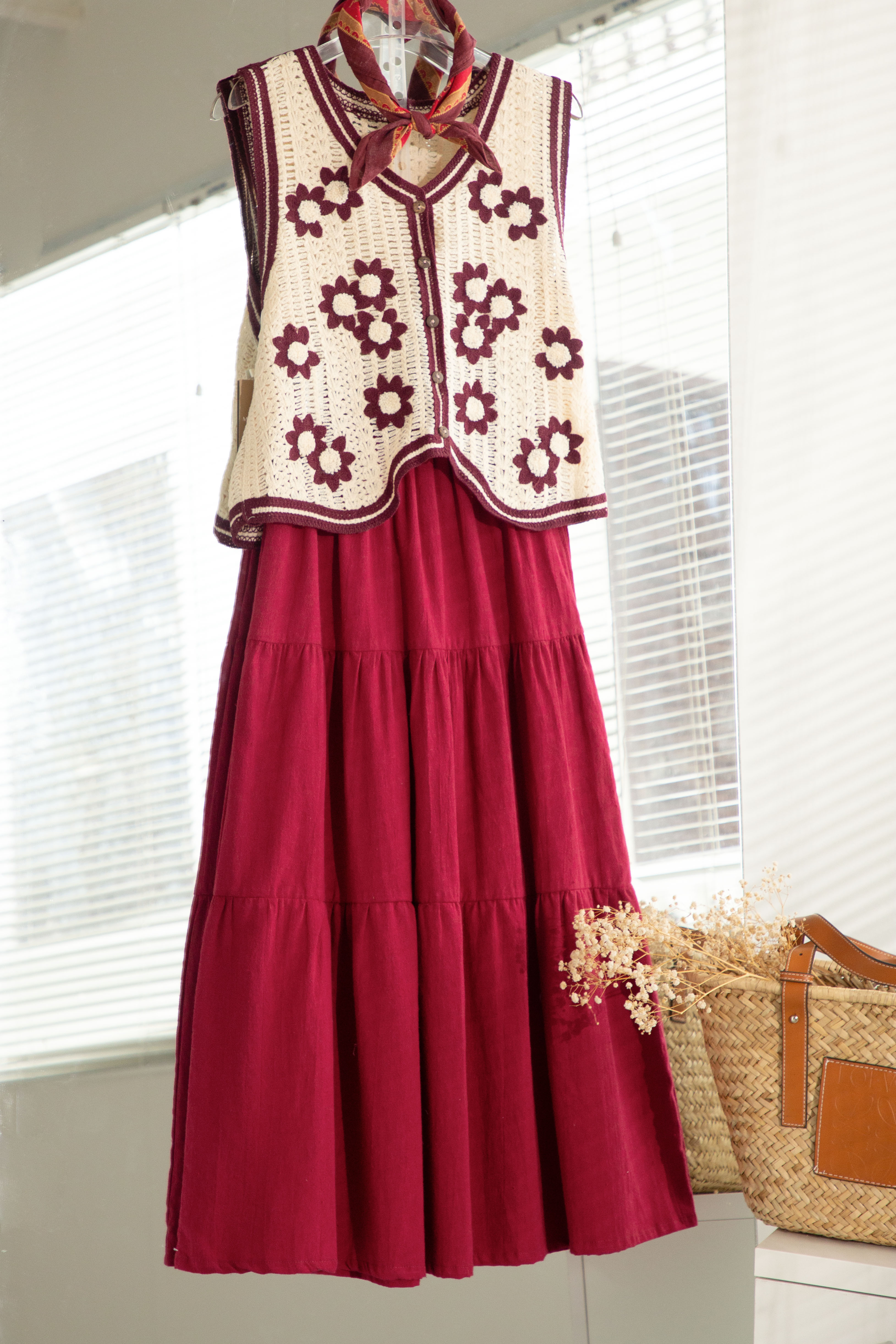 MORI - Chân váy xòe linen