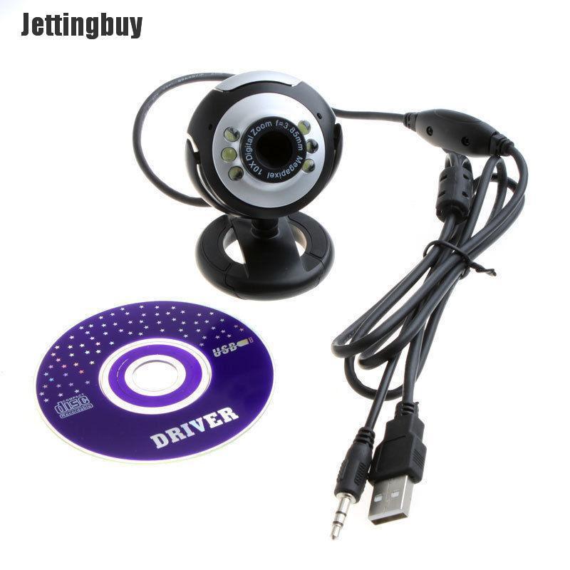 Jettingbuy 6 LED HD Webcam USB 2.0 50.0M PC Camera Web Cam with MIC for Computer PC Round