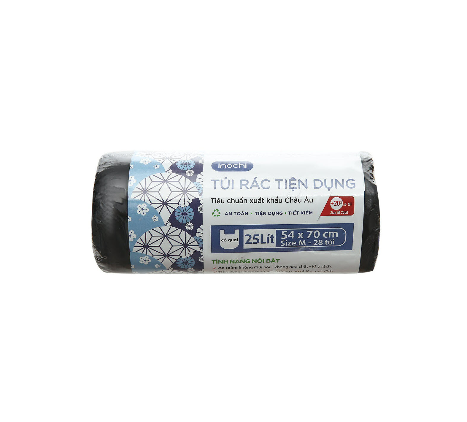 Cuộn 28 túi rác Inochi tiện dụng 25L [HCM-Giao hoả tốc 2h]