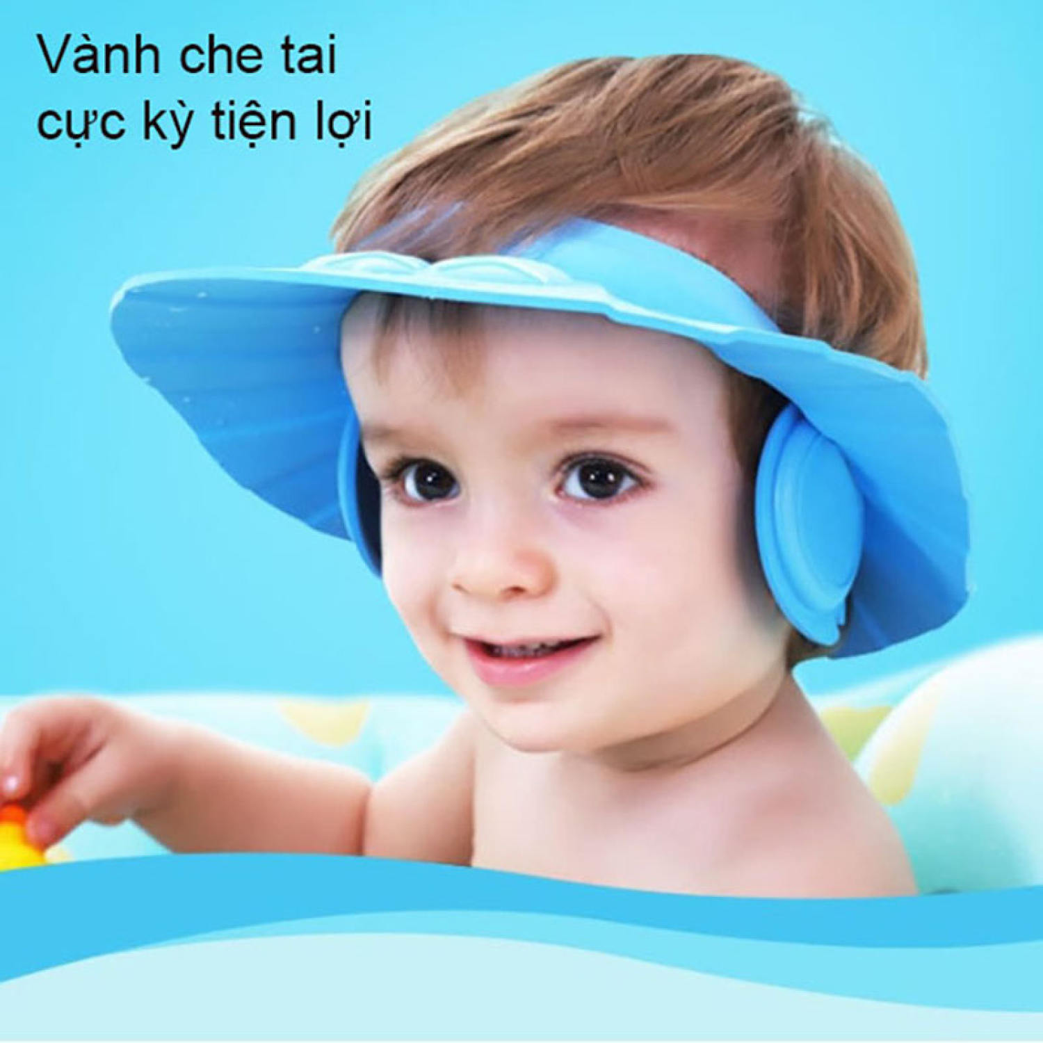 Mũ tắm gội cho bé, có tai che, giúp chắn nước vào tai, bảo vệ bé, không làm bé sợ khi gội đầu [NÓN TẮM EM BÉ]