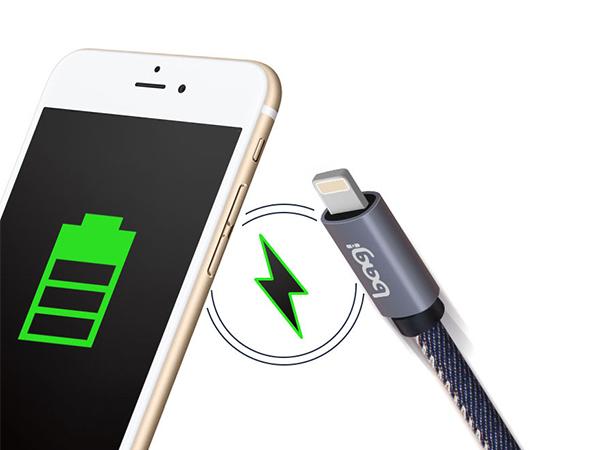 Cáp Sạc Lightning Bagi Bọc Da Tiêu Chuẩn MFI