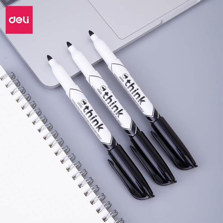 Bút dạ bảng DELI - Mực Đen/Xanh ngòi 1.2mm - 12 chiếc/hộp - EU00620/EU00630 - Hình ảnh 5