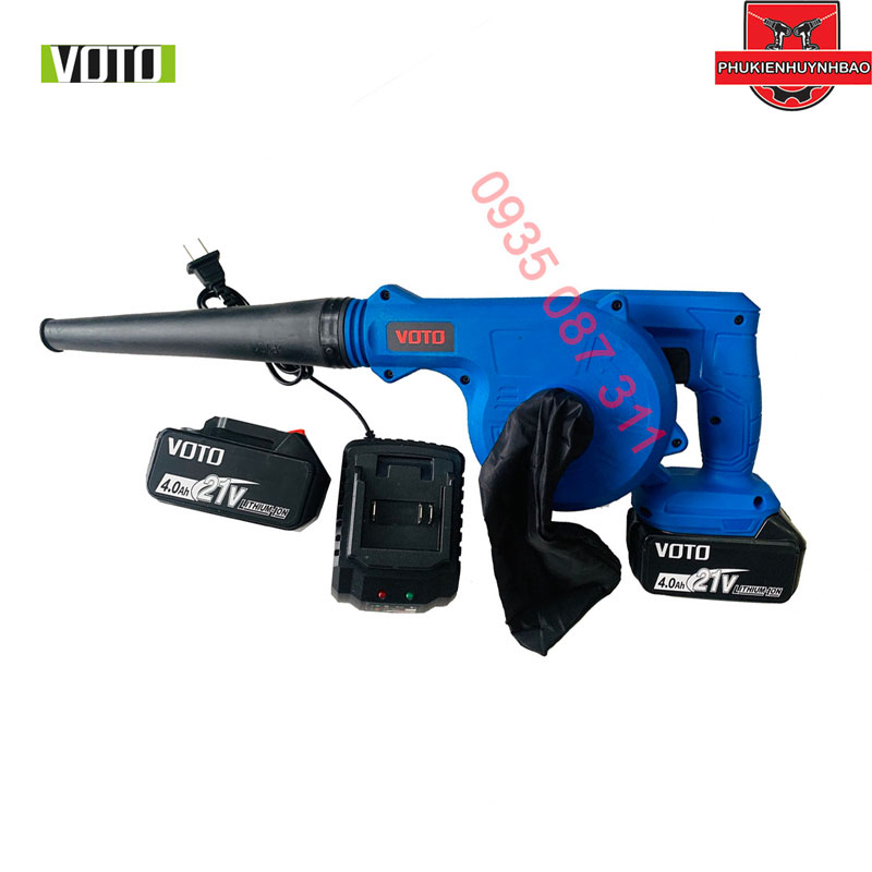 Máy Thổi Hút Bụi VOTO Dùng Pin Chân Makita 18V - 21V VTTH02  Chung Chân Pin Phổ Thông 4Cm