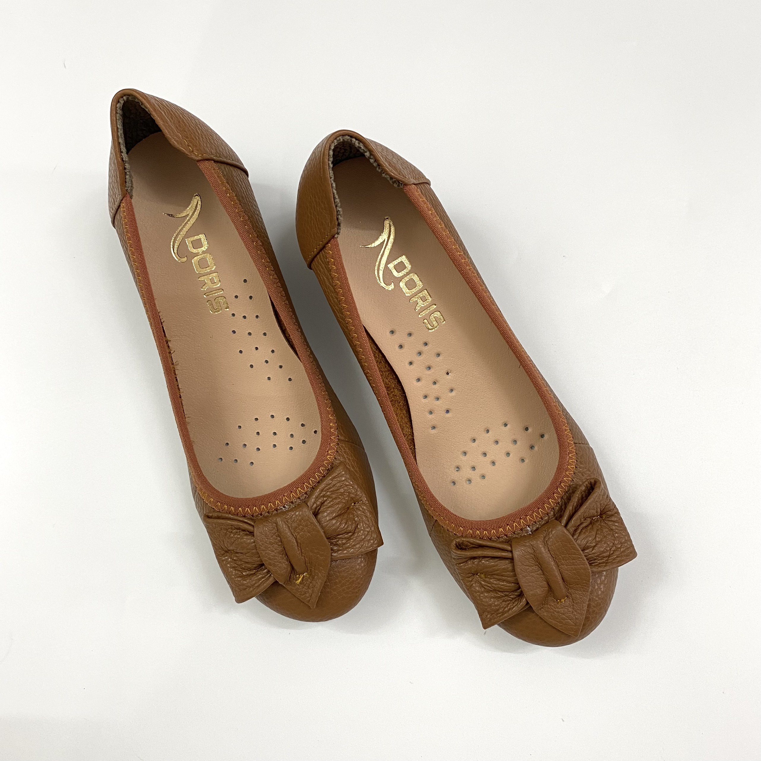 Giày Búp Bê Da Thật Đế Xuồng 5cm Mũi Tròn Doris DR507