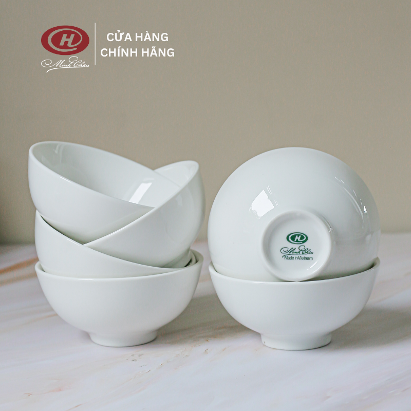 Bộ 6 Bát Chấm Sứ Trắng Trơn 9cm - C03 - Sứ Minh Châu