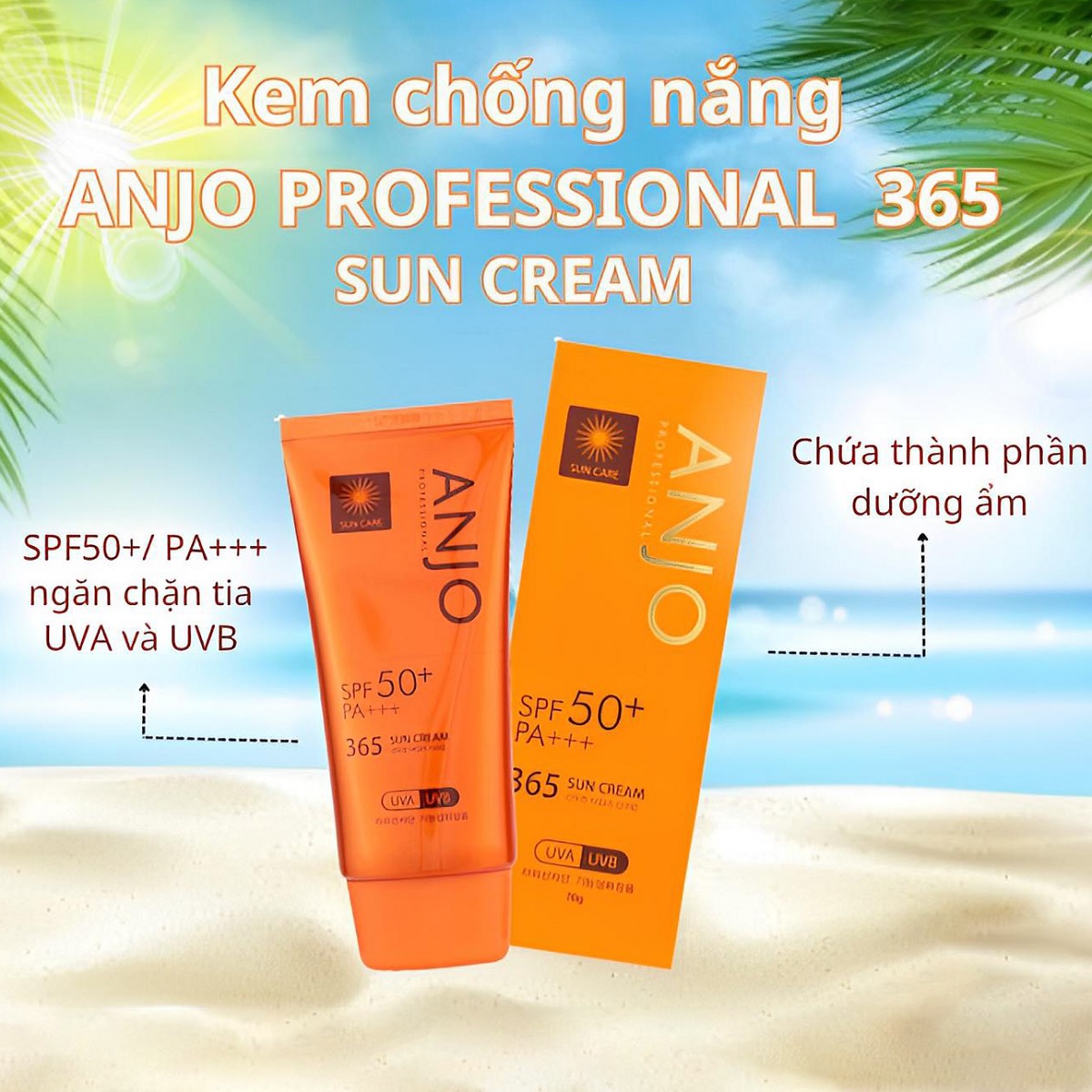 Kem Chống Nắng Anjo Professional 365 Sun Cream SPF50+ PA+++ 70g