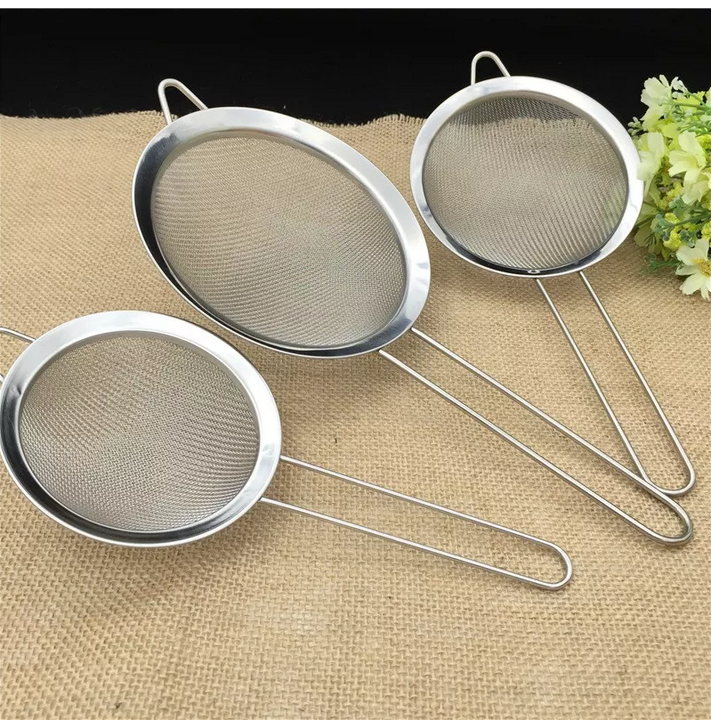 Ray lọc siêu mịn inox đa năng dùng lọc cháo, bột, thức ăn- Ray lòng sâu