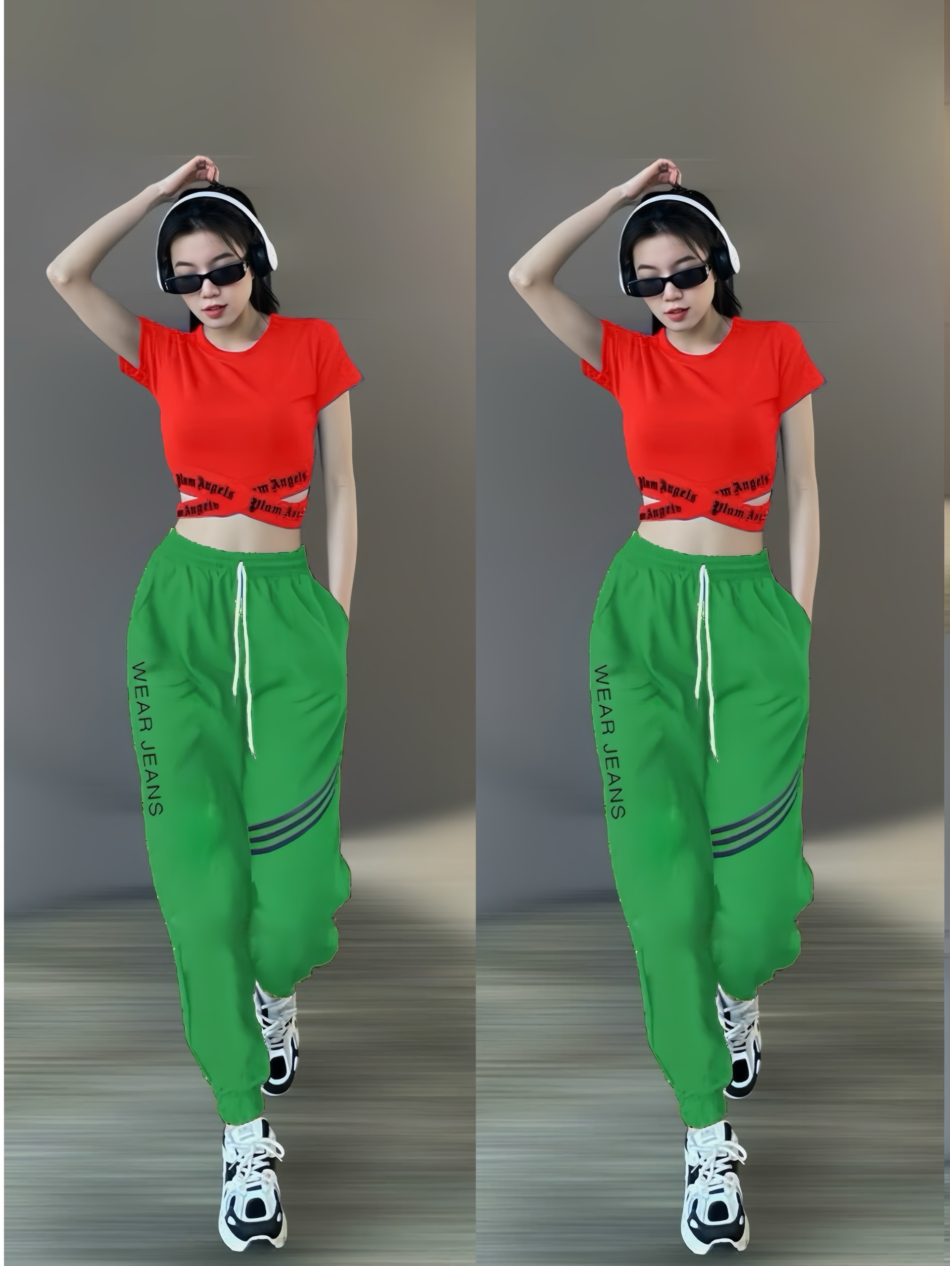bộ thể thao nữ, QUẦN CHẤT GIÓ,ÁO CHẤT THUN LẠNH THỂ THAO