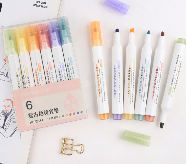 SET 6 BÚT ĐÁNH DẤU RETRO PHONG CÁCH HÀN QUỐC