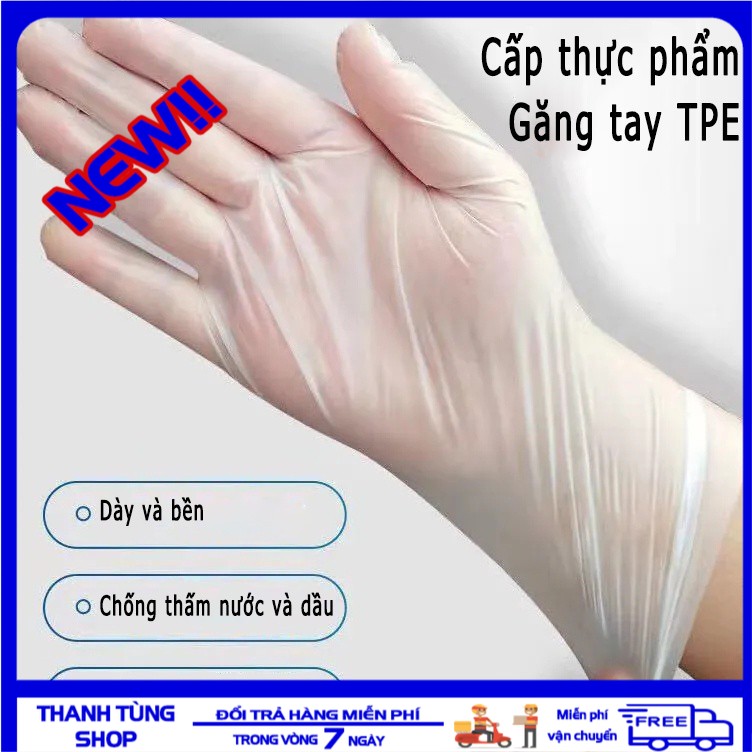 [ SALE UP TO 50% ] Hộp 100 Găng Tay Dùng Một Lần Cho Công Việc Làm Bếp, Vệ Sinh, Bộ 100 Găng Tay Cao Su Dùng Một Lần An Toàn Không Gây Dị ứng