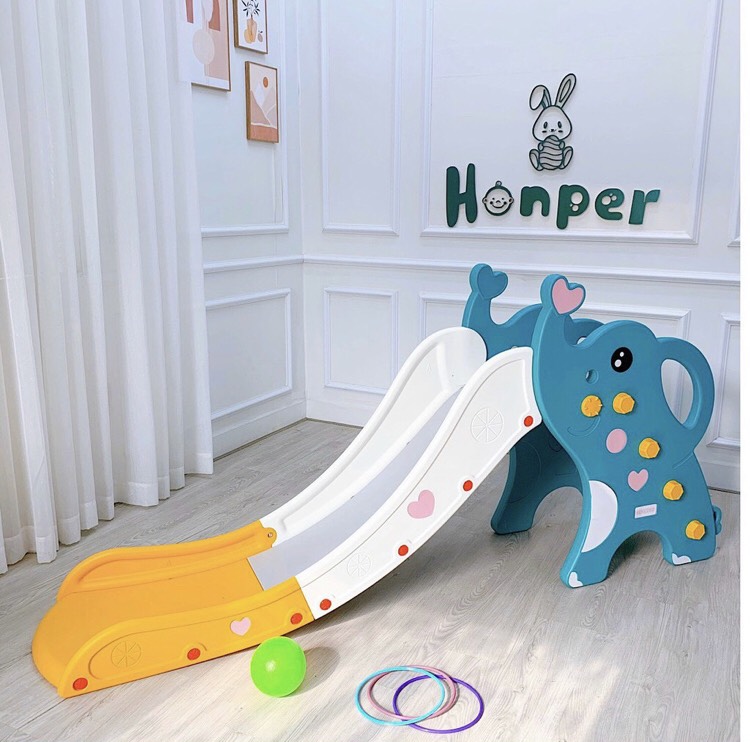 Cầu trượt - bóng rổ voi con Dumbo size khủng 1m9 màu Xanh Lá
