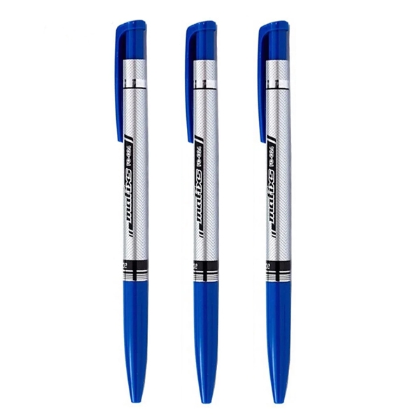 Vỉ 3 cây bút bi flexoffice fo-024 - mực xanh