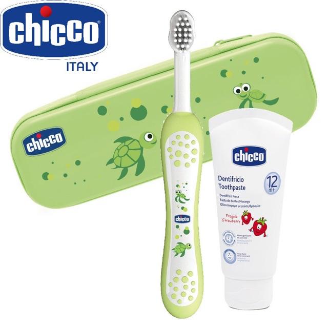 [CHICCO] Bộ bàn chải, kem đánh răng cho bé từ 12 tháng