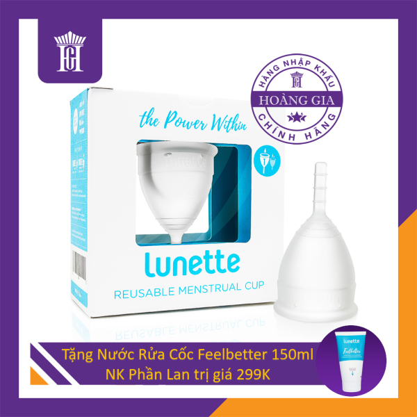 Cốc Nguyệt San Lunette, Phần Lan +Tặng 1 Nước Vệ Sinh Cốc 150ml NK Phần Lan 299K - Hàng Chính Hãng, Màu Trong suốt (25ml), 100% Sillicon Y Tế Tiêu Chuẩn FDA - Lunette Menstrual Cup (Light to normal flow)
