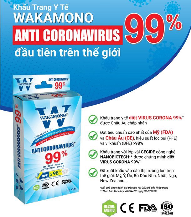 [ Combo 10 hộp ] KHẨU TRANG Y TẾ WAKAMONO