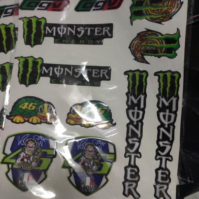 Tem monster dán xe- khổ a4