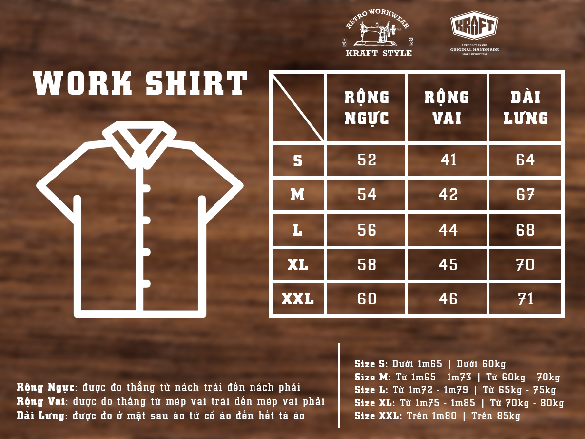 KRAFT WORK SHIRT - Áo sơ mi Kraft - Áo sơ mi Kaki Workwear