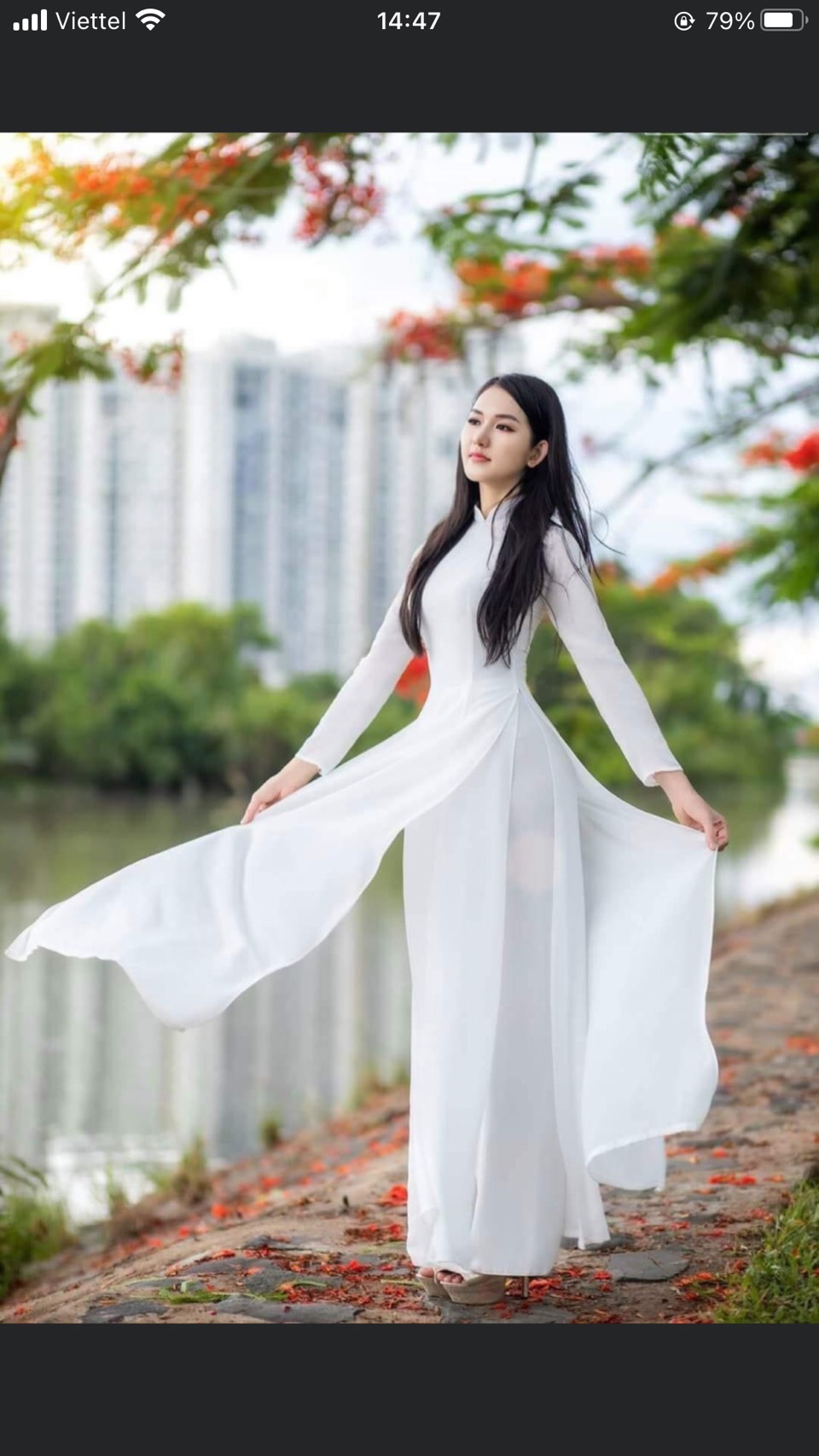 Áo dài trơn 4 tà HJM014