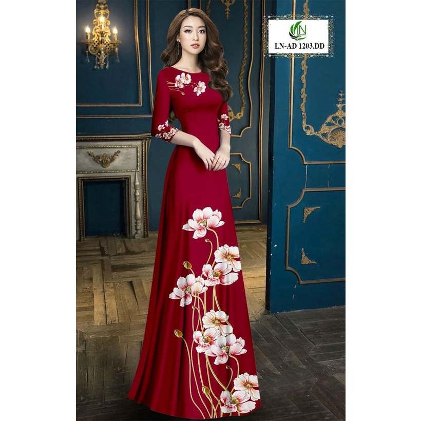 Áo Dài Hoa May Sẵn Đủ Size