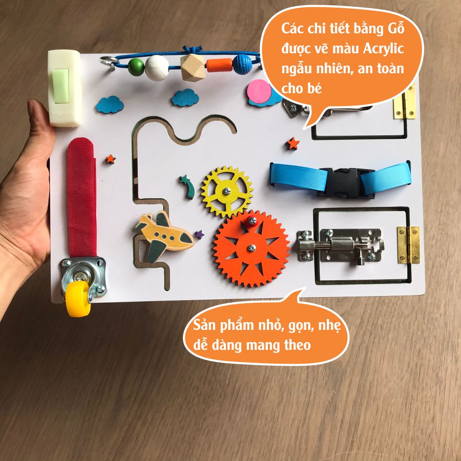 Bảng đồ chơi busy mini cho bé, nhỏ gọn