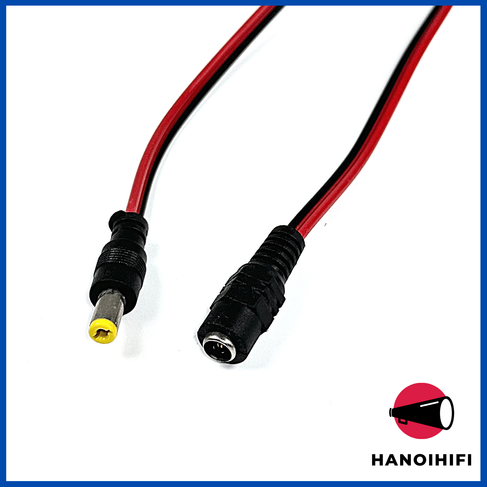 Dây nguồn DC, đầu jack Cái, jack đực DC005 5.5x2.1mm đúc sẵn (lõi đồng nguyên chất)