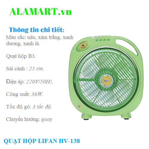 Quạt hộp lifan HV-138