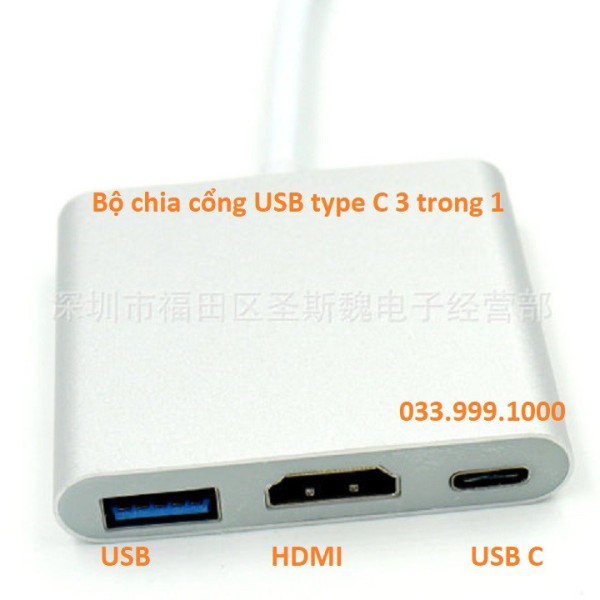 Bảng giá Cáp chuyển USB Type-c ra 4 cổng HDMI VGA USB và cổng sạc hỗ trợ chế độ Dex - UHV41160 Phong Vũ