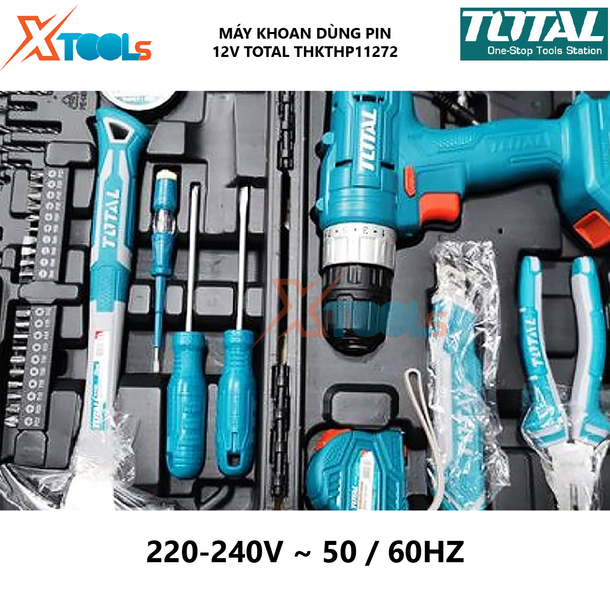 Drilling machine ốc portable screw total THKTHP11272 machine squeeze components multipurpose use battery lithium-ion 12V/1.5ah enclosed kits 127 details genuine, durable [xsafe] [XTools]