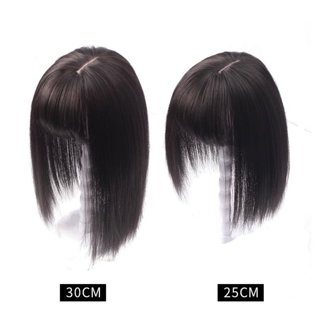 Tóc Giả Che Hói Che Bạc Che Hói Mái Thưa 35CM, Sợi Tơ Cao Cấp