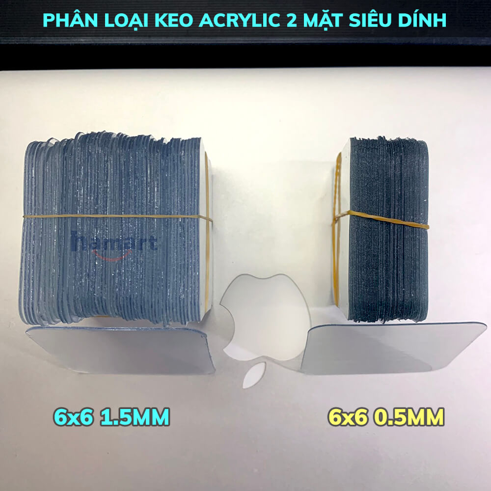Băng Keo 2 Mặt Siêu Dính Acrylic 2 Lớp Keo Dày 1.5mm Miếng Dán 2 Mặt 3M Dính Tường Treo Đồ Đa Năng