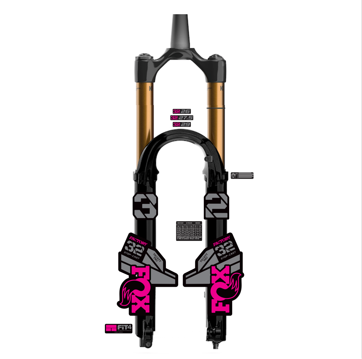 tem decal dán phuộc xe đạp địa hình Fox kashima 32 2021 | cheetahdecals.com