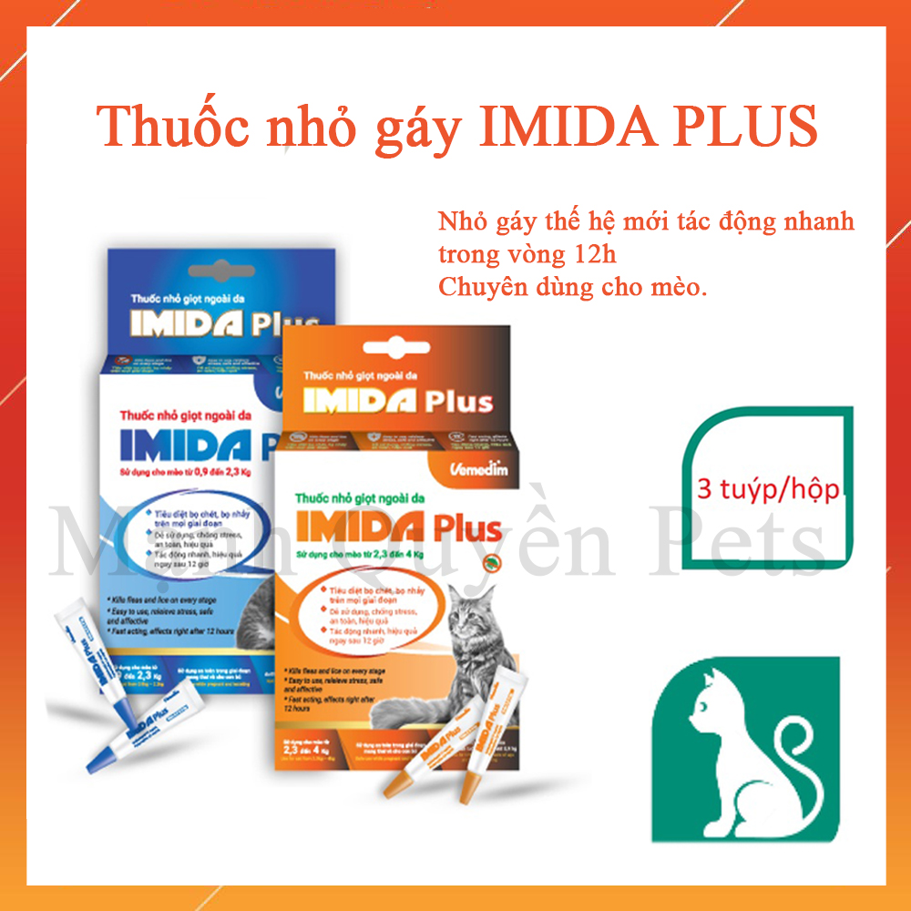 Thuốc nhỏ gáy cho mèo IMIDA Plus, nhỏ gáy thế hệ mới tác dụng nhanh