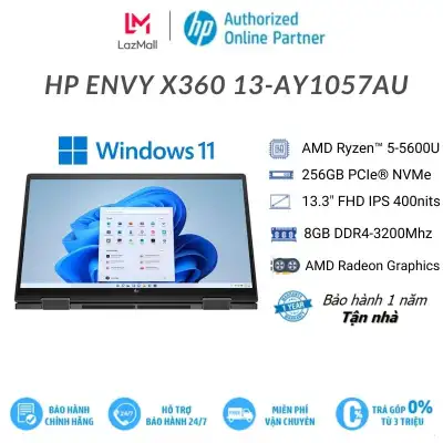 [25 -29/7 - MGG 1.5TR đơn từ 12TR]Laptop HP ENVY x360 13-ay1057AU  R5 5600U I 8GB DDR4 I 256GB SSD I 13.3