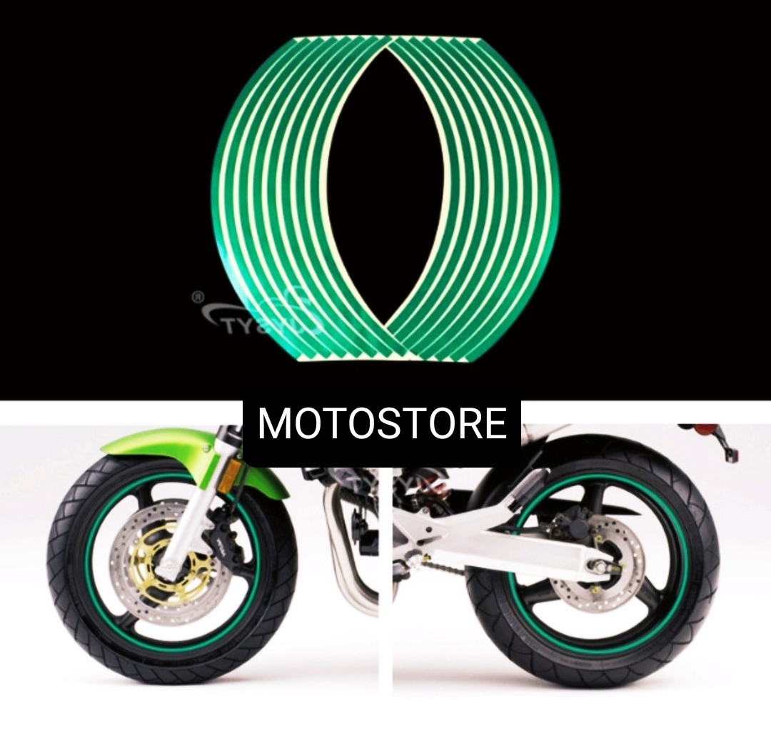 Tem dán vành phản quang xe máy - tem vành chỉ Decal xe máy ( giá 1 bộ )