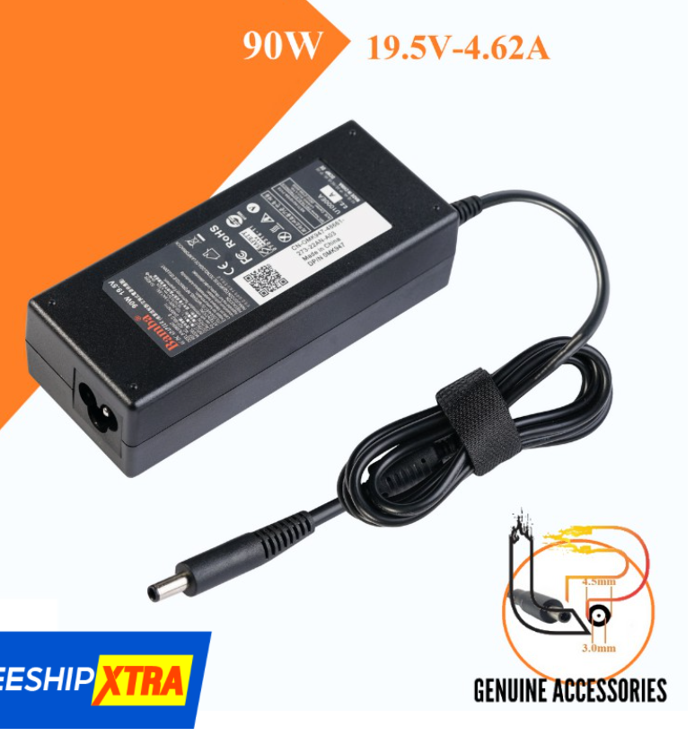 Bộ sạc laptop dell 19.5v - 4.62a - 90w - adapter bamba sử dụng cho laptop dell 19.5v - 4.62a - 90w.