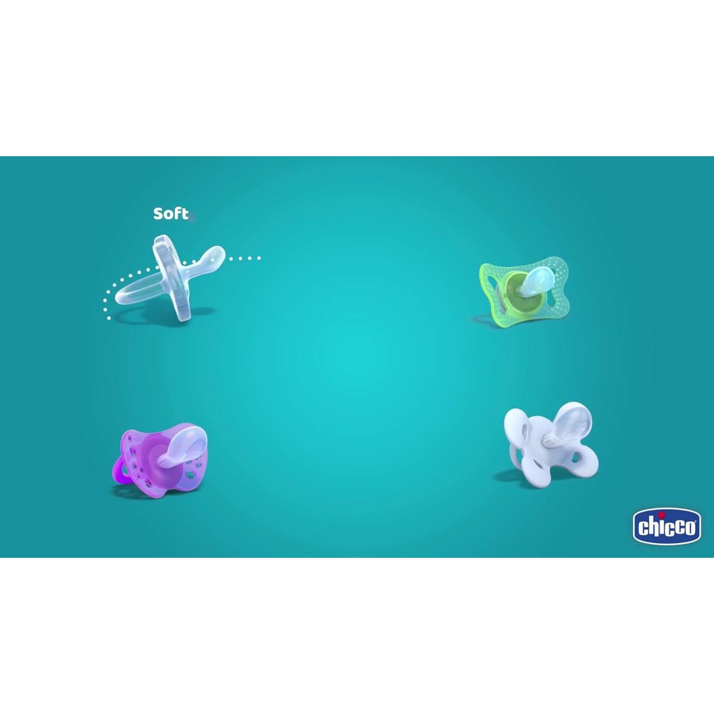 Ty ngậm Silicone Chicco Physio Soft trắng 0+ ,6+