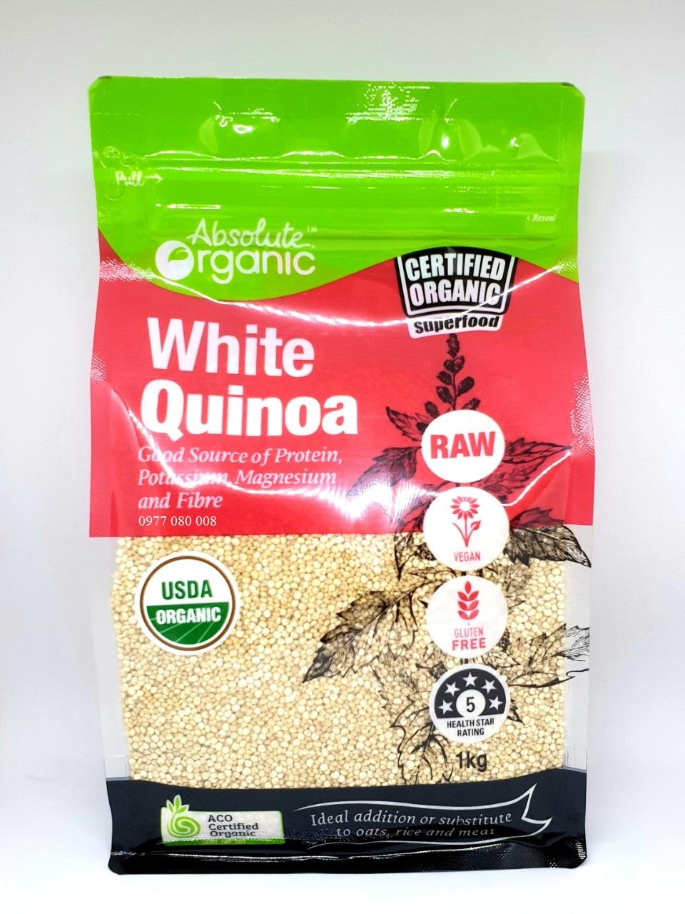Hạt Diêm Mạch Trắng Absolute Organic White Quinoa 1kg
