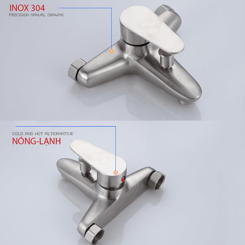 Bộ sen tắm nóng lạnh inox 304 SUS6832