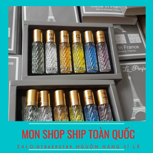 Set 6 chai nước hoa tháp dạng lăn