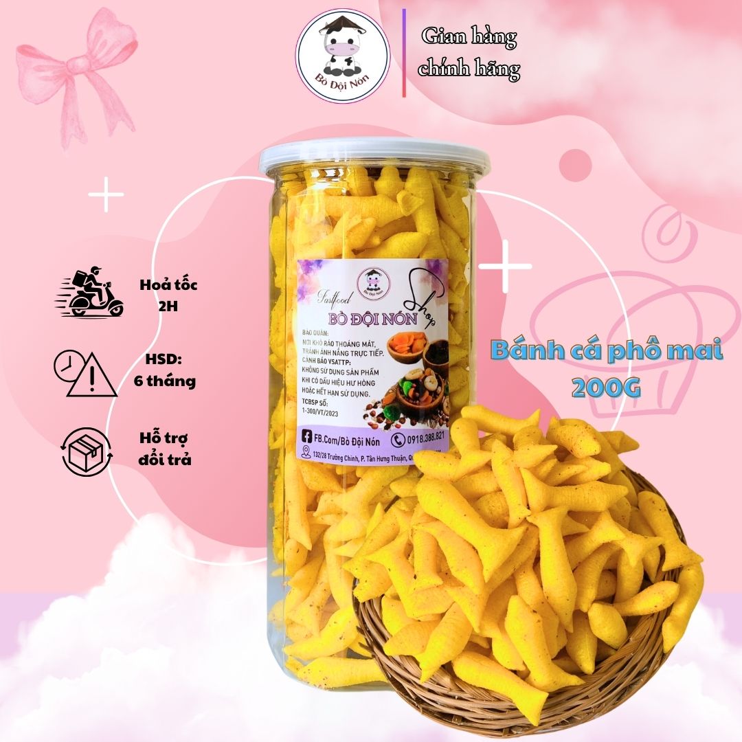 Bánh cá vị phomai siêu giòn bò đội nón