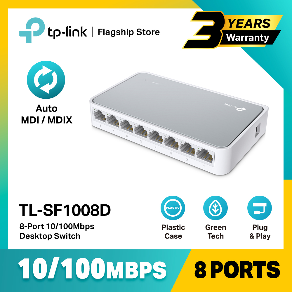 Switch 8 PORT TP LINK 100M [chính hãng] - Bộ chi mạng 8 cổng - Hub mạng - Bảo hành 24 tháng