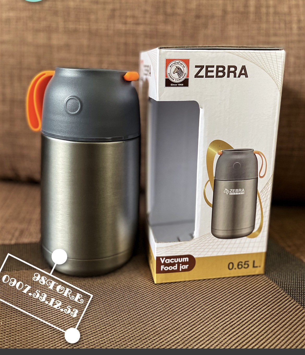 [Zebra Chính Hãng]- Bình Ủ Giữ Nhiệt Đa Năng  650ml - Màu Xám
