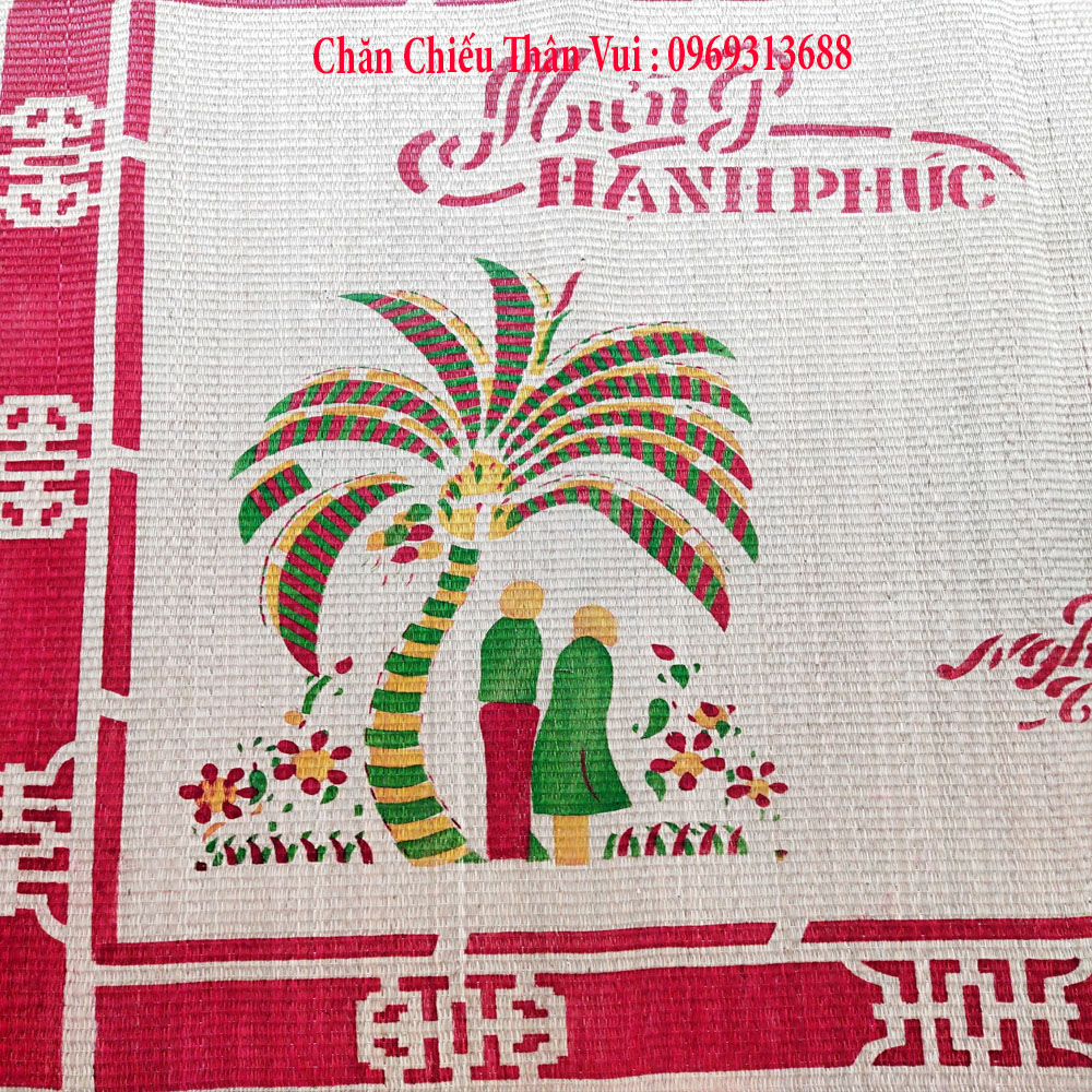 Chiếu Cói ❤️FREESHIP❤️Chiếu Thái Bình In Dừa 0,8/1m2/1m5/1m6/1m8/2m2