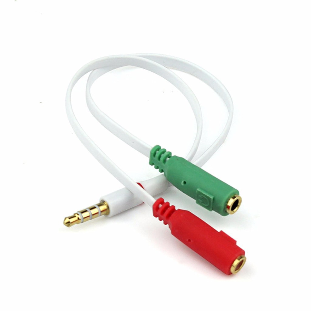 Cáp chia Audio jack cắm 3.5mm ra 2 jack Audio và Microphone